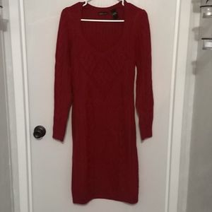 Women's soft red sweater dress